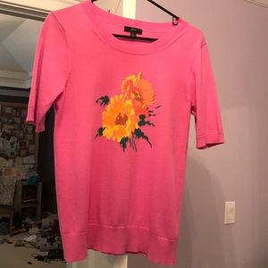 J crew sweater with flower graphic